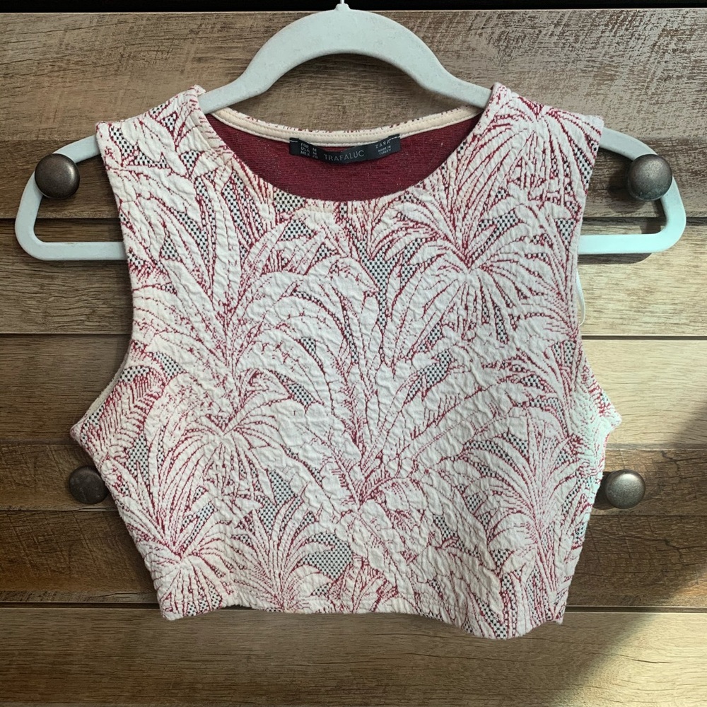 ZARA Floral Pattern Crop Top